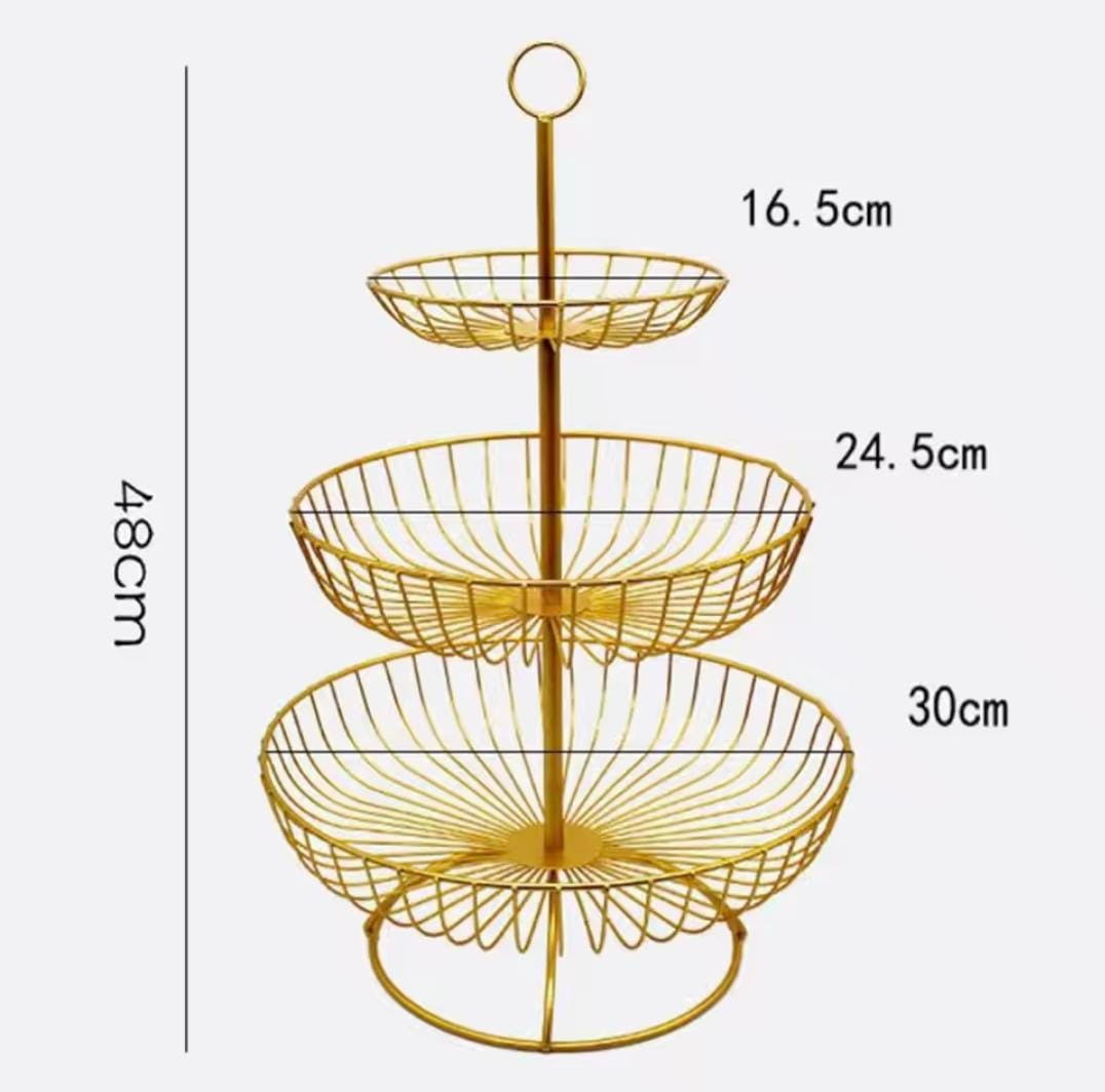 3 Layer Retro Style Fruit Basket, Countertop Metal Fruit Basket, Decoration Fruit Rack, Kitchen Fruit Basket Rack 3 Layer Retro Style Fruit Basket, Countertop Metal Fruit Basket, Decoration Fruit Rack, Kitchen Fruit Basket Rack
